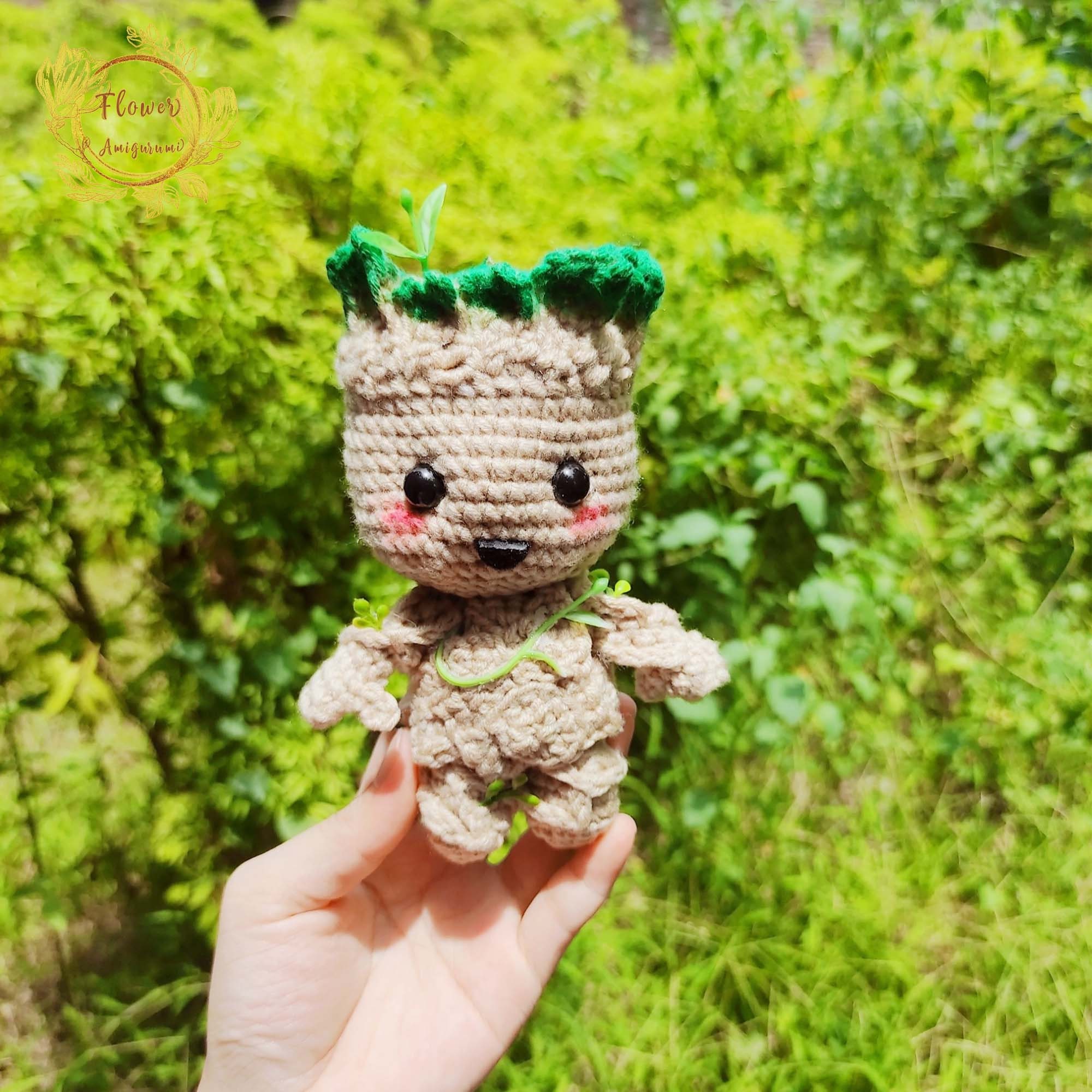 Fanmade I am Groot - Baby Groot Crochet Doll Amigurumi, Baby Groot Plush, Baby Groot Figure, Baby Groot Plushies, Baby Groot crochet Doll