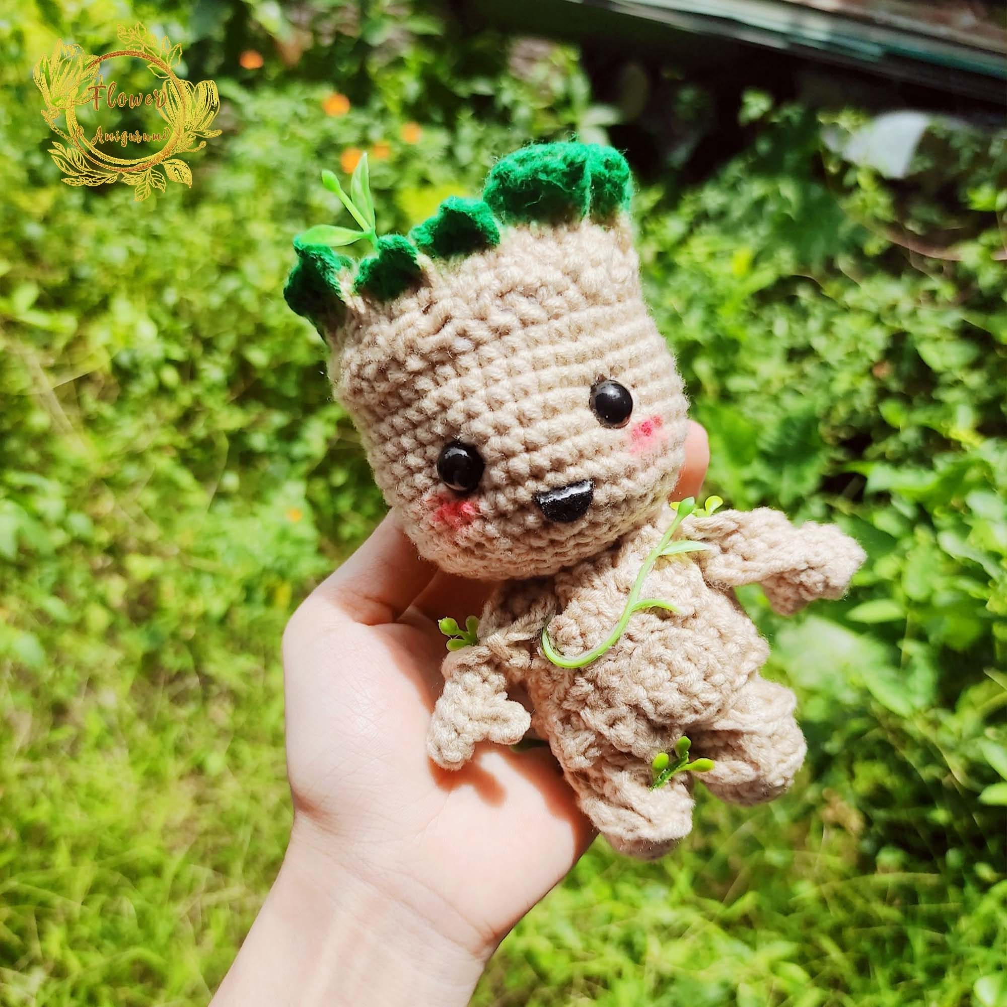 Fanmade I am Groot - Baby Groot Crochet Doll Amigurumi, Baby Groot Plush, Baby Groot Figure, Baby Groot Plushies, Baby Groot crochet Doll