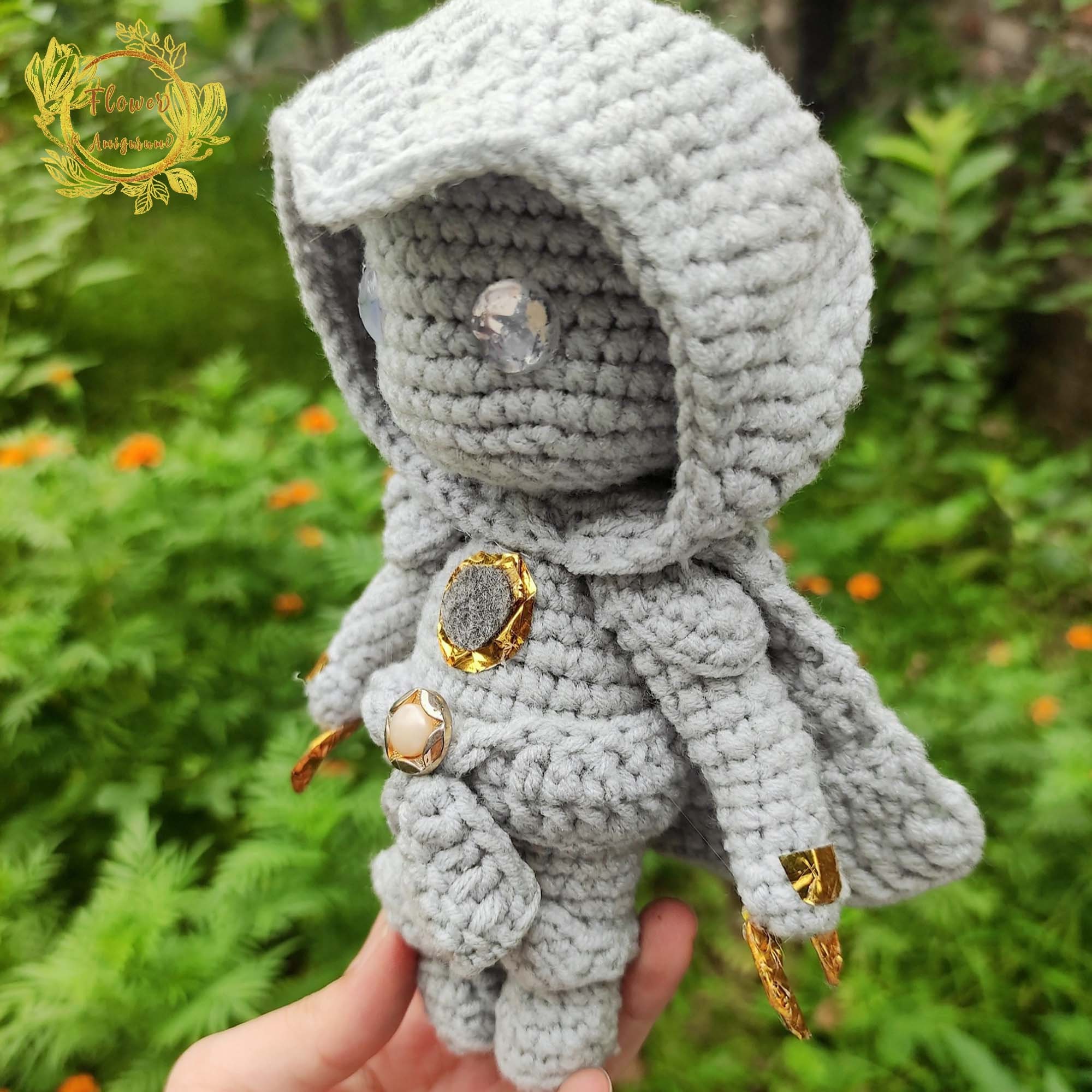 Fanmade Moon Knight Crochet Doll Amigurumi, Moon Knight Plush, Moon Knight Figure, Moon Knight Plushies,Moon Knight crochet,Moon Knight Doll