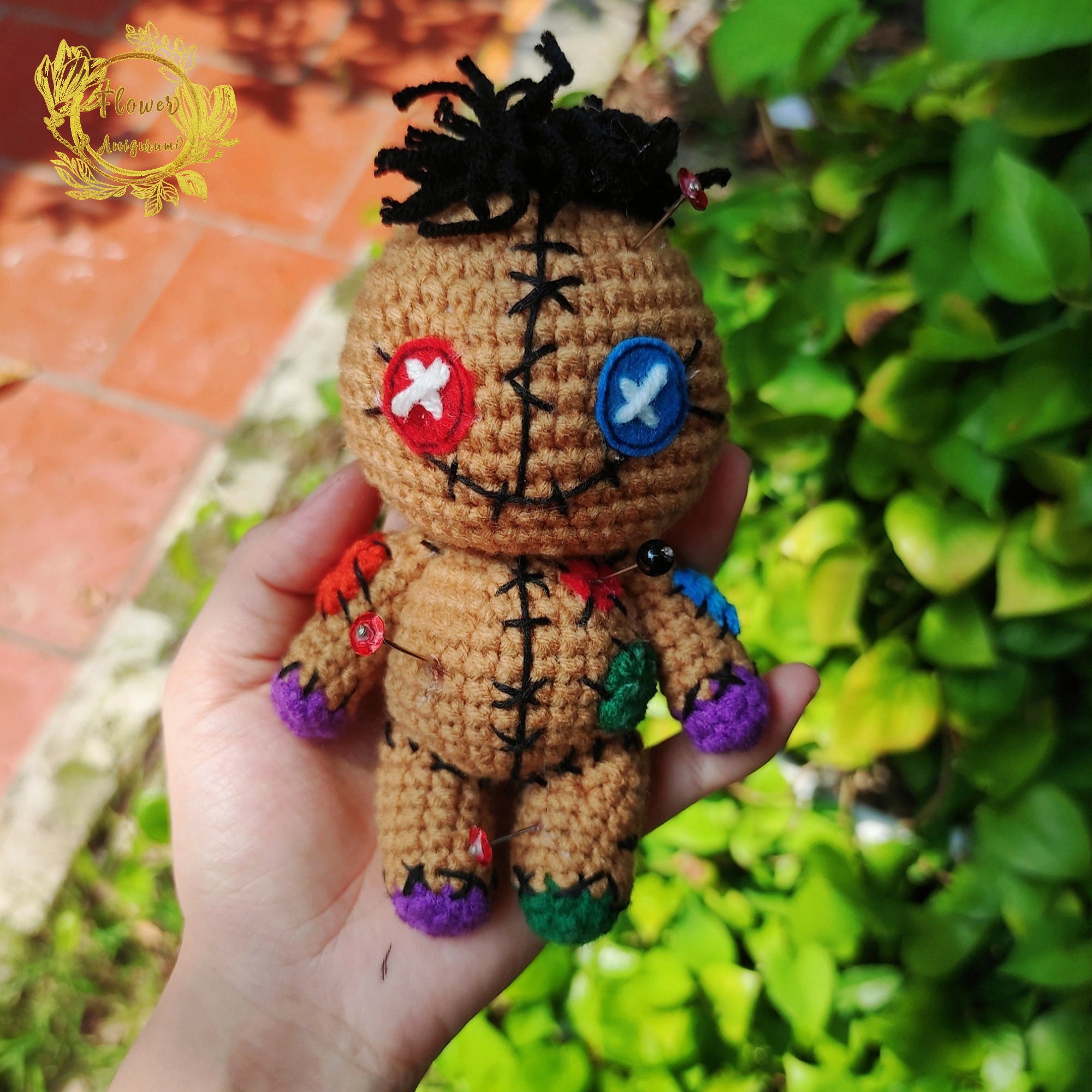 Fanmade Voodoo Doll Crochet Plushies, Voodoo Doll Amigurumi, Creepy Animals Halloween Plush, Creepy Animals Halloween Crochet,Voodoo Plush