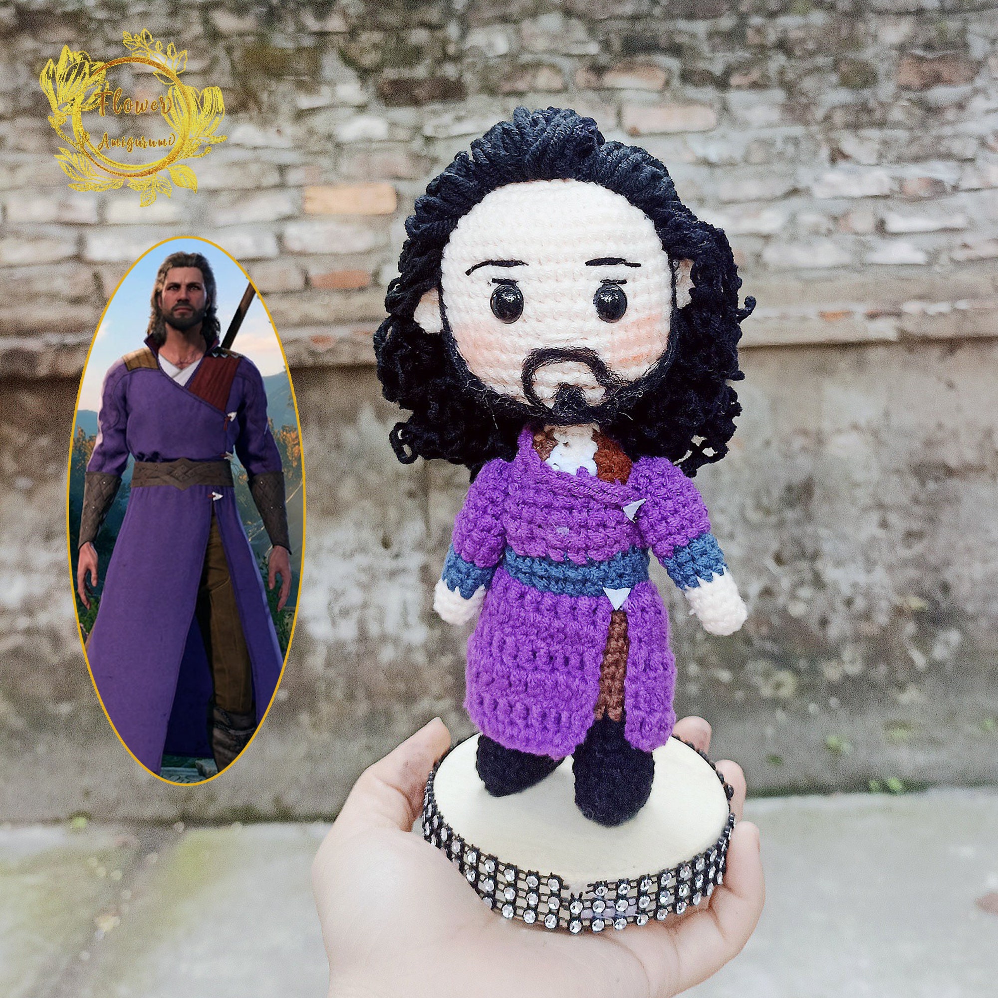 Fanmade Baldur’s Gate 3 Gale Crochet Amigurumi, Gale BG3 Plush, Gale BG3 Figure, Gale BG3 Plushies, Gale BG3 crochet doll