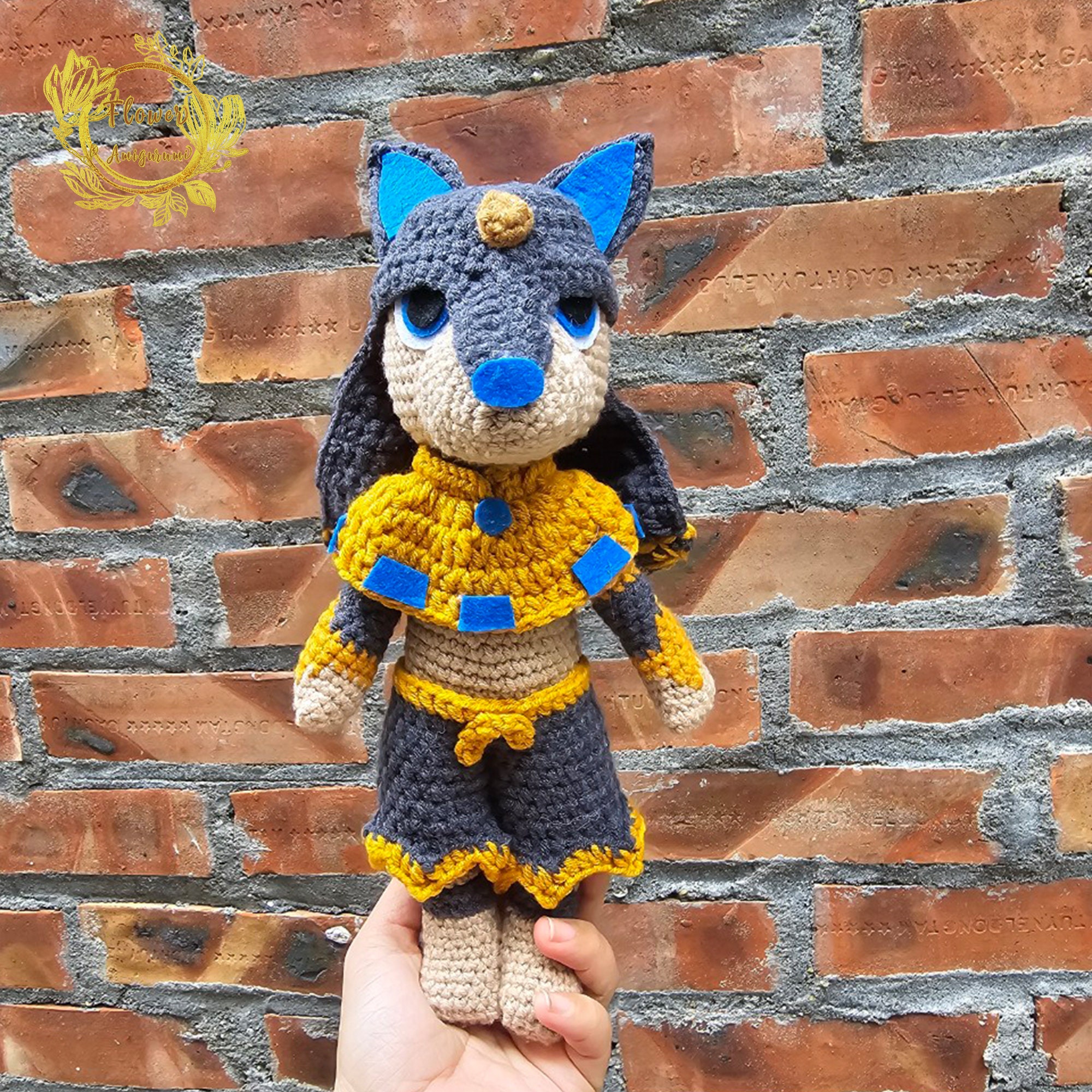 Fanmade Anubis In Palworld Crochet Doll Amigurumi, Anubis Plush,Anubis Plushies, Anubis Crochet Doll, Tanzee, Lifmunk, Cattiva