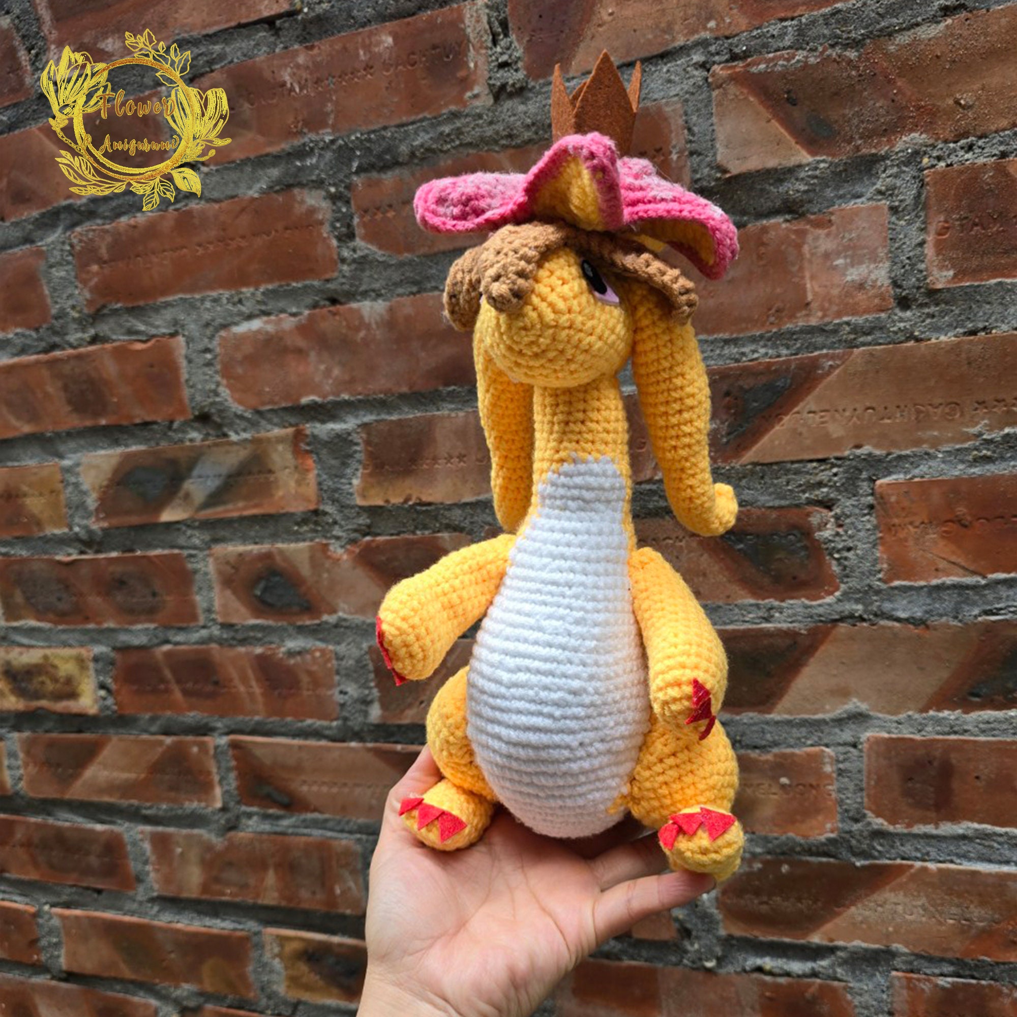 Fanmade Dinossum Lux In Palworld Crochet Doll Amigurumi, Dinossum Lux Plush, Dinossum Lux Plushies, Dinossum Lux Crochet Doll